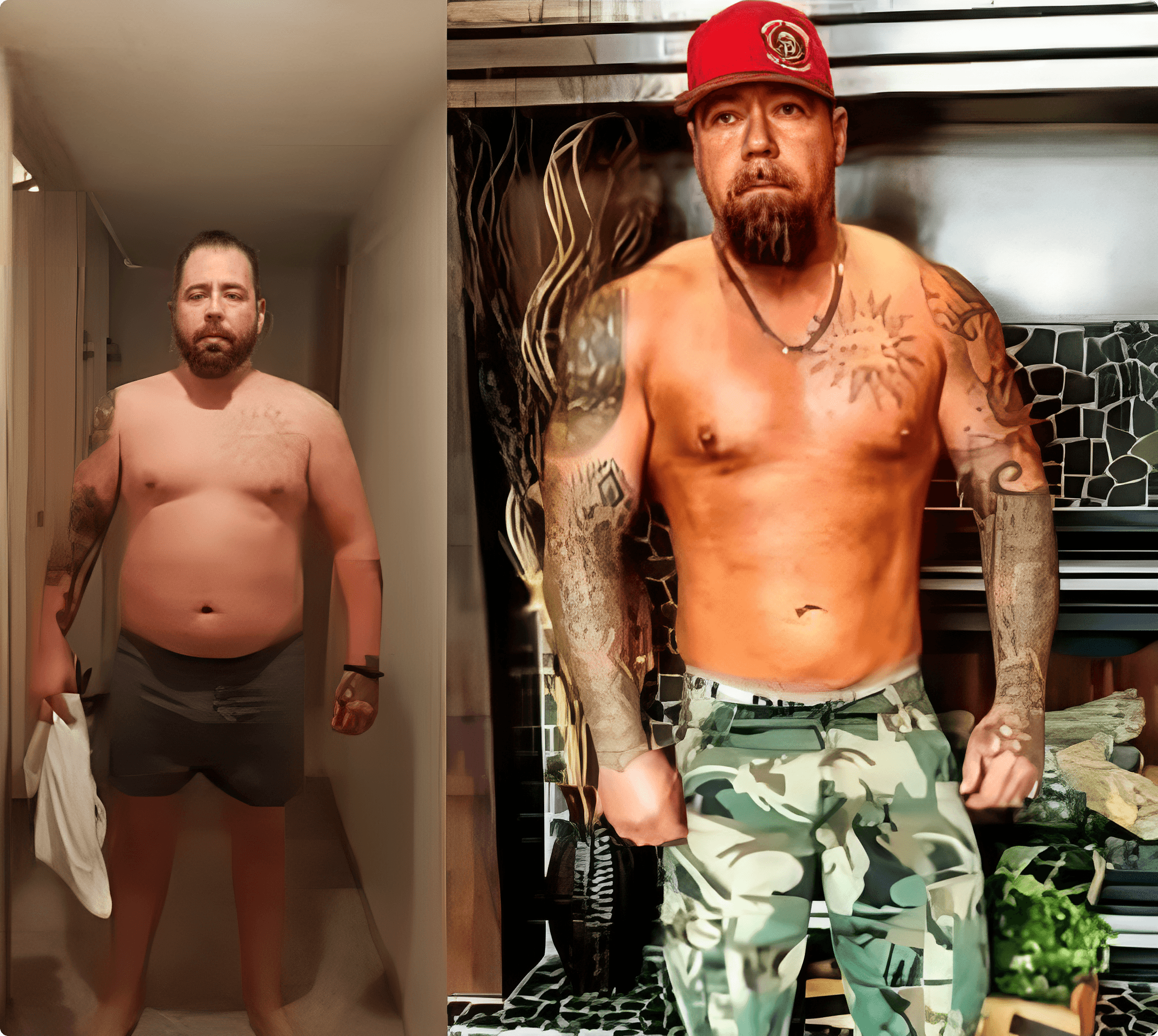 Before and after transformation